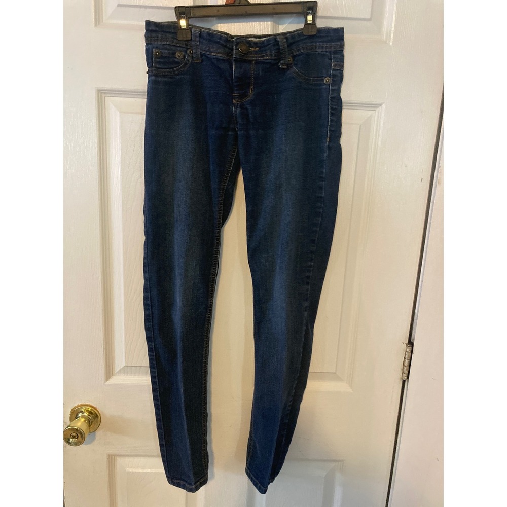 Wet Seal Womens Skinny Jeans Dark Wash Stretch Denim Size Medium Blue Pants